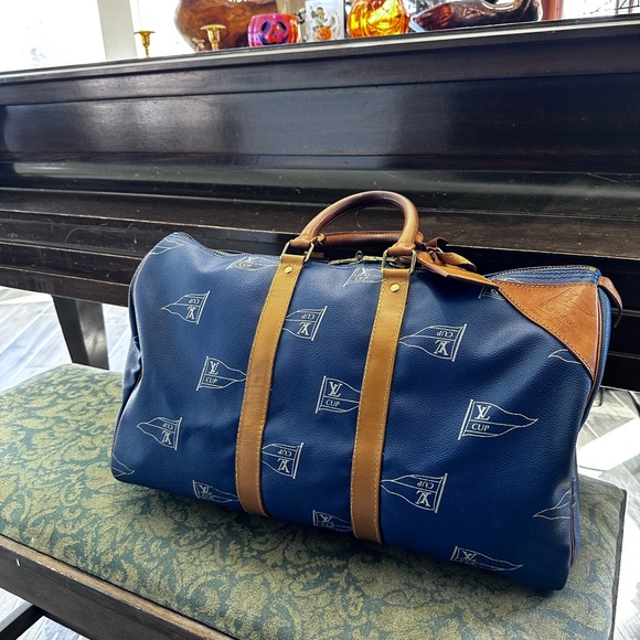 LOUIS VUITTON 45 Vintage Americas Cup Keepall Dust Bag, Lock & Key & Tag EUC - Picture 3 of 17
